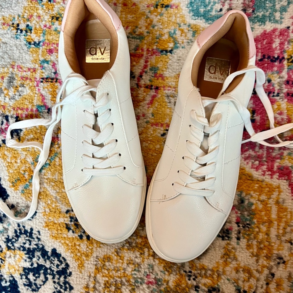 Dolce Vita White and Pink Sneakers